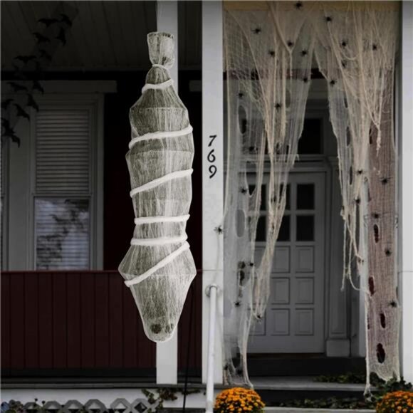Halloween Decorations Hanging Cocoon Corpse,72 Inch Scary Hanging Cocoon Corpse - Picture 4 of 8